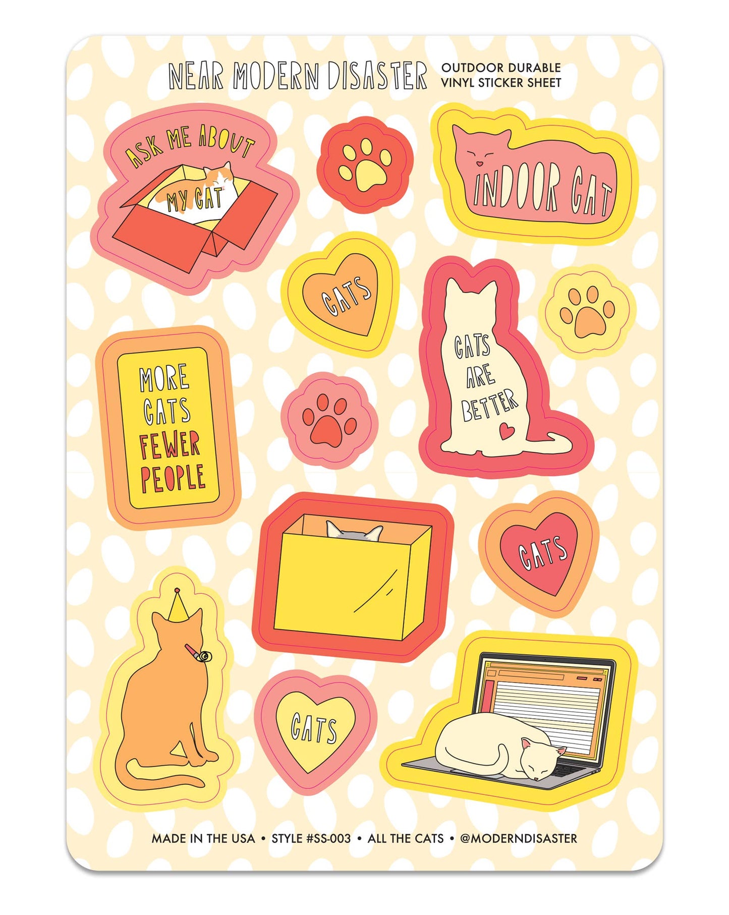 All The Cats - 5" x 7" Sticker Sheet